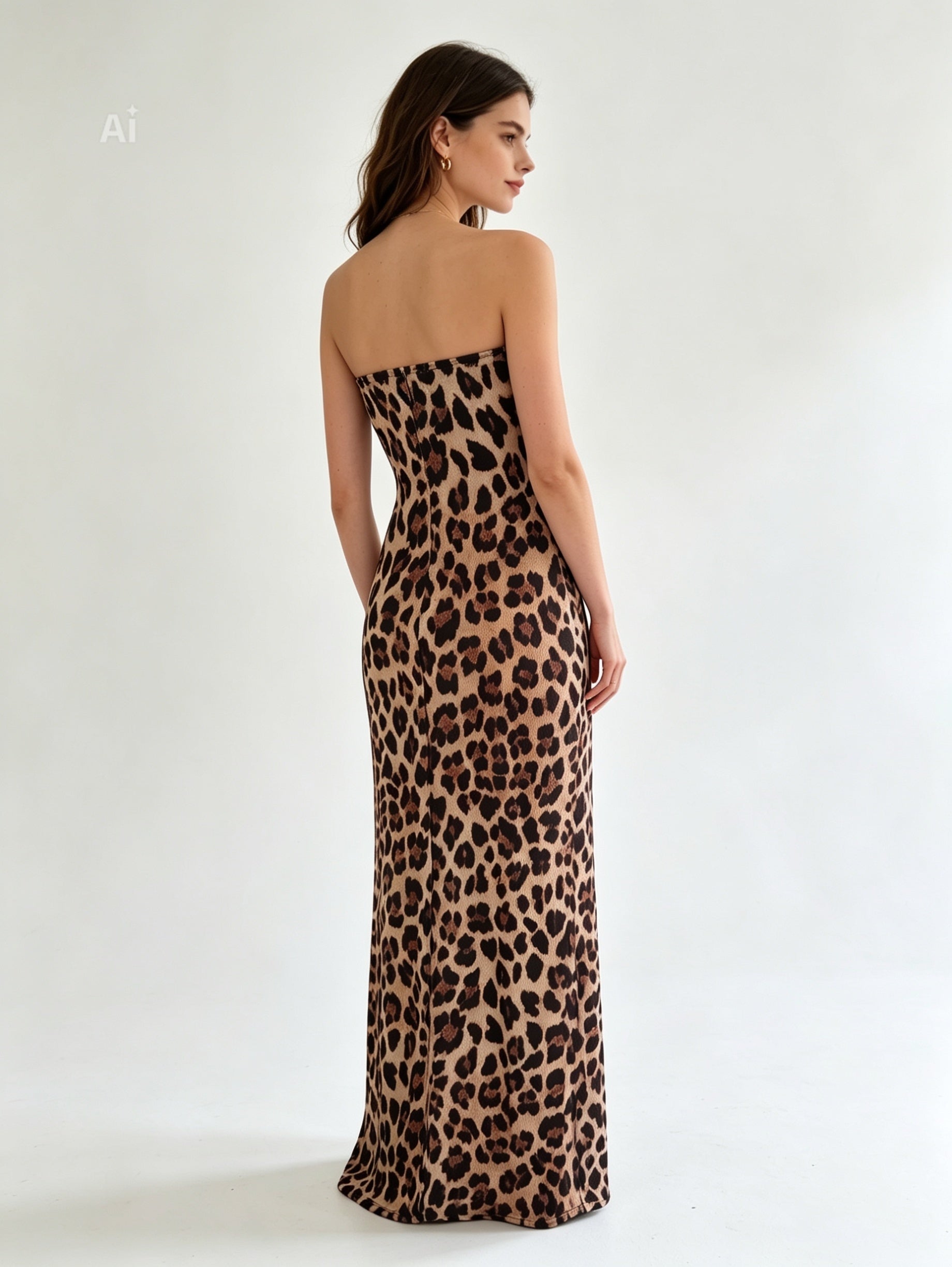 Abito lungo leopardato