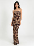 Abito lungo leopardato